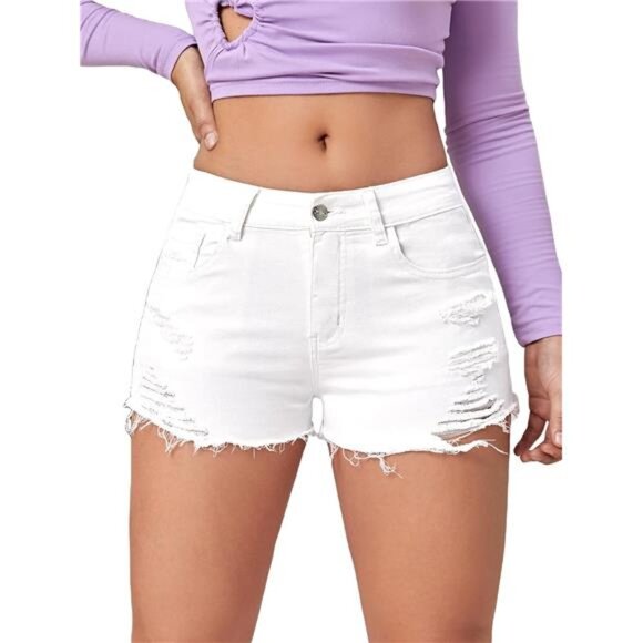 Women's Ripped Distressed Skinny Denim Shorts